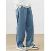 imageSOLY HUX Mens Corduroy Pants Casual Drawstring Elastic Waist Straight Leg Sweatpants with PocketsLight Blue Letter