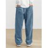 imageSOLY HUX Mens Corduroy Pants Casual Drawstring Elastic Waist Straight Leg Sweatpants with PocketsLight Blue Letter