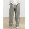 imageSOLY HUX Mens Corduroy Pants Casual Drawstring Elastic Waist Straight Leg Sweatpants with PocketsLight Grey Letter