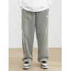 imageSOLY HUX Mens Corduroy Pants Casual Drawstring Elastic Waist Straight Leg Sweatpants with PocketsLight Grey Letter