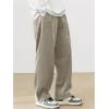 imageSOLY HUX Mens Corduroy Pants Casual Drawstring Elastic Waist Straight Leg Sweatpants with PocketsLight Khaki Letter