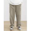 imageSOLY HUX Mens Corduroy Pants Casual Drawstring Elastic Waist Straight Leg Sweatpants with PocketsLight Khaki Letter
