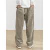 imageSOLY HUX Mens Corduroy Pants Casual Drawstring Elastic Waist Straight Leg Sweatpants with PocketsLight Khaki Letter