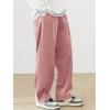 imageSOLY HUX Mens Corduroy Pants Casual Drawstring Elastic Waist Straight Leg Sweatpants with PocketsPink Letter