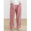 imageSOLY HUX Mens Corduroy Pants Casual Drawstring Elastic Waist Straight Leg Sweatpants with PocketsPink Letter