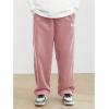 imageSOLY HUX Mens Corduroy Pants Casual Drawstring Elastic Waist Straight Leg Sweatpants with PocketsPink Letter