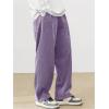 imageSOLY HUX Mens Corduroy Pants Casual Drawstring Elastic Waist Straight Leg Sweatpants with PocketsPurple Letter