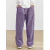 imageSOLY HUX Mens Corduroy Pants Casual Drawstring Elastic Waist Straight Leg Sweatpants with PocketsPurple Letter