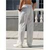 imageSOLY HUX Mens Corduroy Pants Casual Drawstring Elastic Waist Straight Leg Sweatpants with PocketsWhite Letter