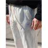 imageSOLY HUX Mens Corduroy Pants Casual Drawstring Elastic Waist Straight Leg Sweatpants with PocketsWhite Letter
