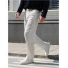 imageSOLY HUX Mens Corduroy Pants Casual Drawstring Elastic Waist Straight Leg Sweatpants with PocketsWhite Letter