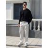 imageSOLY HUX Mens Corduroy Pants Casual Drawstring Elastic Waist Straight Leg Sweatpants with PocketsWhite Letter