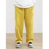 imageSOLY HUX Mens Corduroy Pants Casual Drawstring Elastic Waist Straight Leg Sweatpants with PocketsYellow Letter