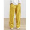 imageSOLY HUX Mens Corduroy Pants Casual Drawstring Elastic Waist Straight Leg Sweatpants with PocketsYellow Letter