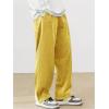 imageSOLY HUX Mens Corduroy Pants Casual Drawstring Elastic Waist Straight Leg Sweatpants with PocketsYellow Letter