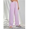 imageSOLY HUX Womens Striped Pants Drawstring High Waisted Wide Leg Long Pants with PocketsPink Striped