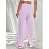 imageSOLY HUX Womens Striped Pants Drawstring High Waisted Wide Leg Long Pants with PocketsPink Striped