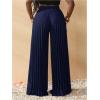 imageSOLY HUX Womens Wide Leg Palazzo Pleated Pants High Waisted Flowy Loose Dressy Casual Long TrousersDark Blue