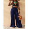 imageSOLY HUX Womens Wide Leg Palazzo Pleated Pants High Waisted Flowy Loose Dressy Casual Long TrousersDark Blue