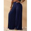 imageSOLY HUX Womens Wide Leg Palazzo Pleated Pants High Waisted Flowy Loose Dressy Casual Long TrousersDark Blue