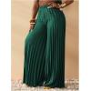 imageSOLY HUX Womens Wide Leg Palazzo Pleated Pants High Waisted Flowy Loose Dressy Casual Long TrousersDark Green