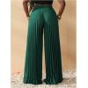 imageSOLY HUX Womens Wide Leg Palazzo Pleated Pants High Waisted Flowy Loose Dressy Casual Long TrousersDark Green