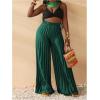 imageSOLY HUX Womens Wide Leg Palazzo Pleated Pants High Waisted Flowy Loose Dressy Casual Long TrousersDark Green