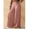 imageSOLY HUX Womens Wide Leg Palazzo Pleated Pants High Waisted Flowy Loose Dressy Casual Long TrousersDusty Pink
