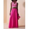 imageSOLY HUX Womens Wide Leg Palazzo Pleated Pants High Waisted Flowy Loose Dressy Casual Long TrousersHot Pink