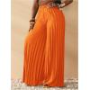 imageSOLY HUX Womens Wide Leg Palazzo Pleated Pants High Waisted Flowy Loose Dressy Casual Long TrousersPlain Orange