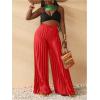 imageSOLY HUX Womens Wide Leg Palazzo Pleated Pants High Waisted Flowy Loose Dressy Casual Long TrousersPlain Red