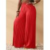 imageSOLY HUX Womens Wide Leg Palazzo Pleated Pants High Waisted Flowy Loose Dressy Casual Long TrousersPlain Red