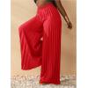 imageSOLY HUX Womens Wide Leg Palazzo Pleated Pants High Waisted Flowy Loose Dressy Casual Long TrousersPlain Red