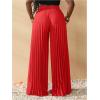 imageSOLY HUX Womens Wide Leg Palazzo Pleated Pants High Waisted Flowy Loose Dressy Casual Long TrousersPlain Red