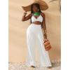 imageSOLY HUX Womens Wide Leg Palazzo Pleated Pants High Waisted Flowy Loose Dressy Casual Long TrousersPlain White