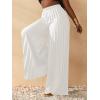 imageSOLY HUX Womens Wide Leg Palazzo Pleated Pants High Waisted Flowy Loose Dressy Casual Long TrousersPlain White