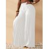 imageSOLY HUX Womens Wide Leg Palazzo Pleated Pants High Waisted Flowy Loose Dressy Casual Long TrousersPlain White