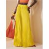 imageSOLY HUX Womens Wide Leg Palazzo Pleated Pants High Waisted Flowy Loose Dressy Casual Long TrousersPlain Yellow