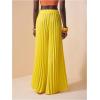 imageSOLY HUX Womens Wide Leg Palazzo Pleated Pants High Waisted Flowy Loose Dressy Casual Long TrousersPlain Yellow