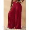 imageSOLY HUX Womens Wide Leg Palazzo Pleated Pants High Waisted Flowy Loose Dressy Casual Long TrousersRose Red
