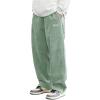 imageSOLY HUX Mens Corduroy Pants Casual Drawstring Elastic Waist Straight Leg Sweatpants with PocketsCadet Blue Letter