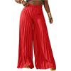 imageSOLY HUX Womens Wide Leg Palazzo Pleated Pants High Waisted Flowy Loose Dressy Casual Long TrousersPlain Red