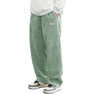 imageSOLY HUX Mens Corduroy Pants Casual Drawstring Elastic Waist Straight Leg Sweatpants with PocketsCadet Blue Letter