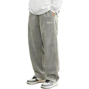 imageSOLY HUX Mens Corduroy Pants Casual Drawstring Elastic Waist Straight Leg Sweatpants with PocketsLight Grey Letter