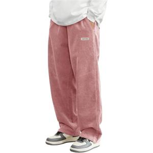 imageSOLY HUX Mens Corduroy Pants Casual Drawstring Elastic Waist Straight Leg Sweatpants with PocketsPink Letter