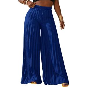 imageSOLY HUX Womens Wide Leg Palazzo Pleated Pants High Waisted Flowy Loose Dressy Casual Long TrousersRoyal Blue
