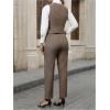 imageSOLY HUX Womens 2 Piece Outfits V Neck Button Down Sleeveless Blazer Vest and Pants Work Office SetKhaki