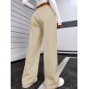 imageSOLY HUX Womens Cargo Pants Elastic High Waisted Loose Straight Jogger Leg Pocket Trousers Y2K PantsPure Apricot