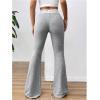 imageSOLY HUX Womens Flare Leg Pants Elastic Lace Trim High Waist Casual Long Pants TrousersPlain Grey