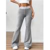 imageSOLY HUX Womens Flare Leg Pants Elastic Lace Trim High Waist Casual Long Pants TrousersPlain Grey